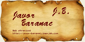 Javor Baranac vizit kartica